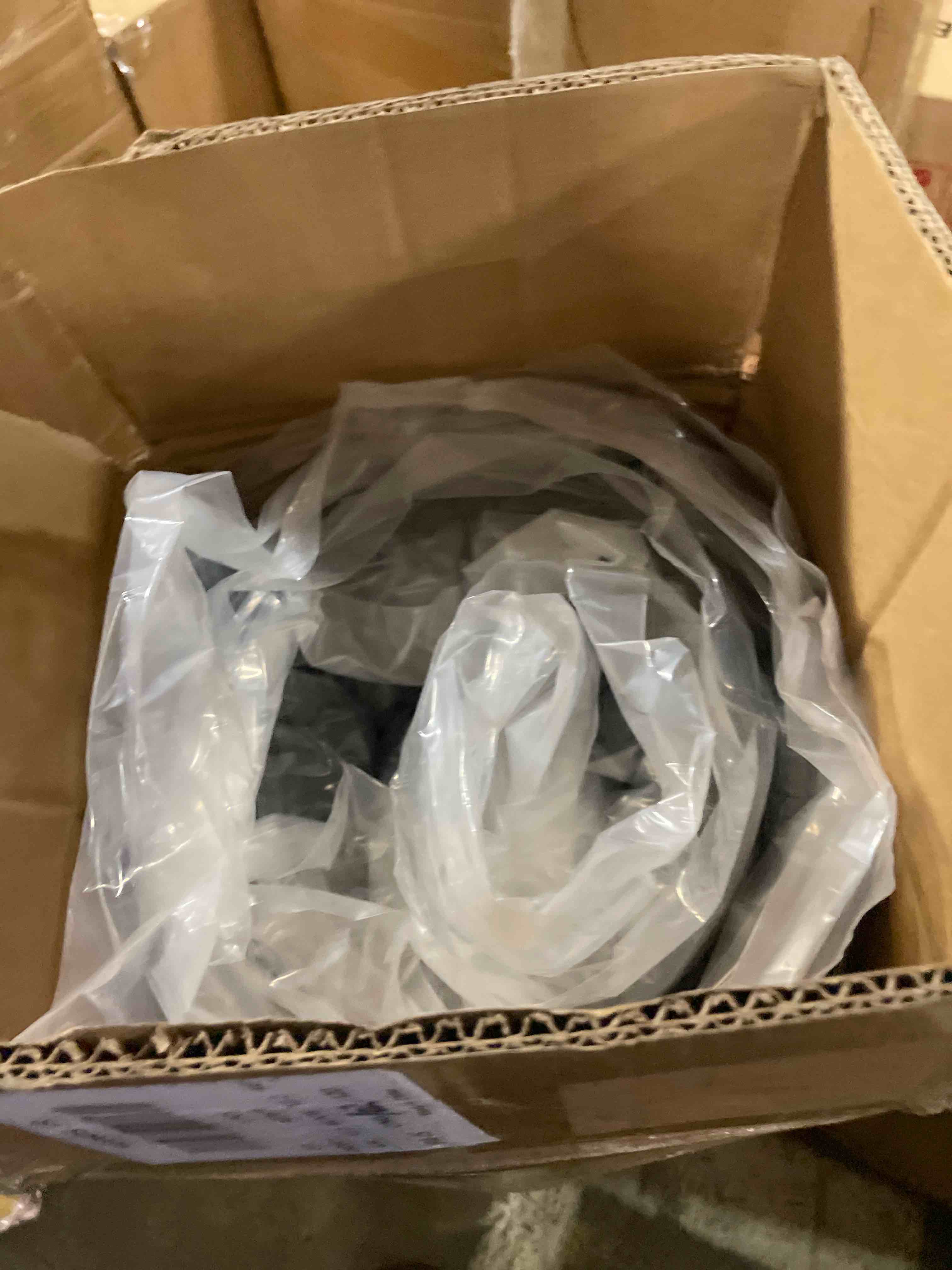 Condition photo showing Good Condition for (one box)mangodan cloud sectional couch, boneless sofa for living room, fluffy comfy couch with deep seat, modular sectional sofa with l-shaped chaise, no assembly required, dark grey