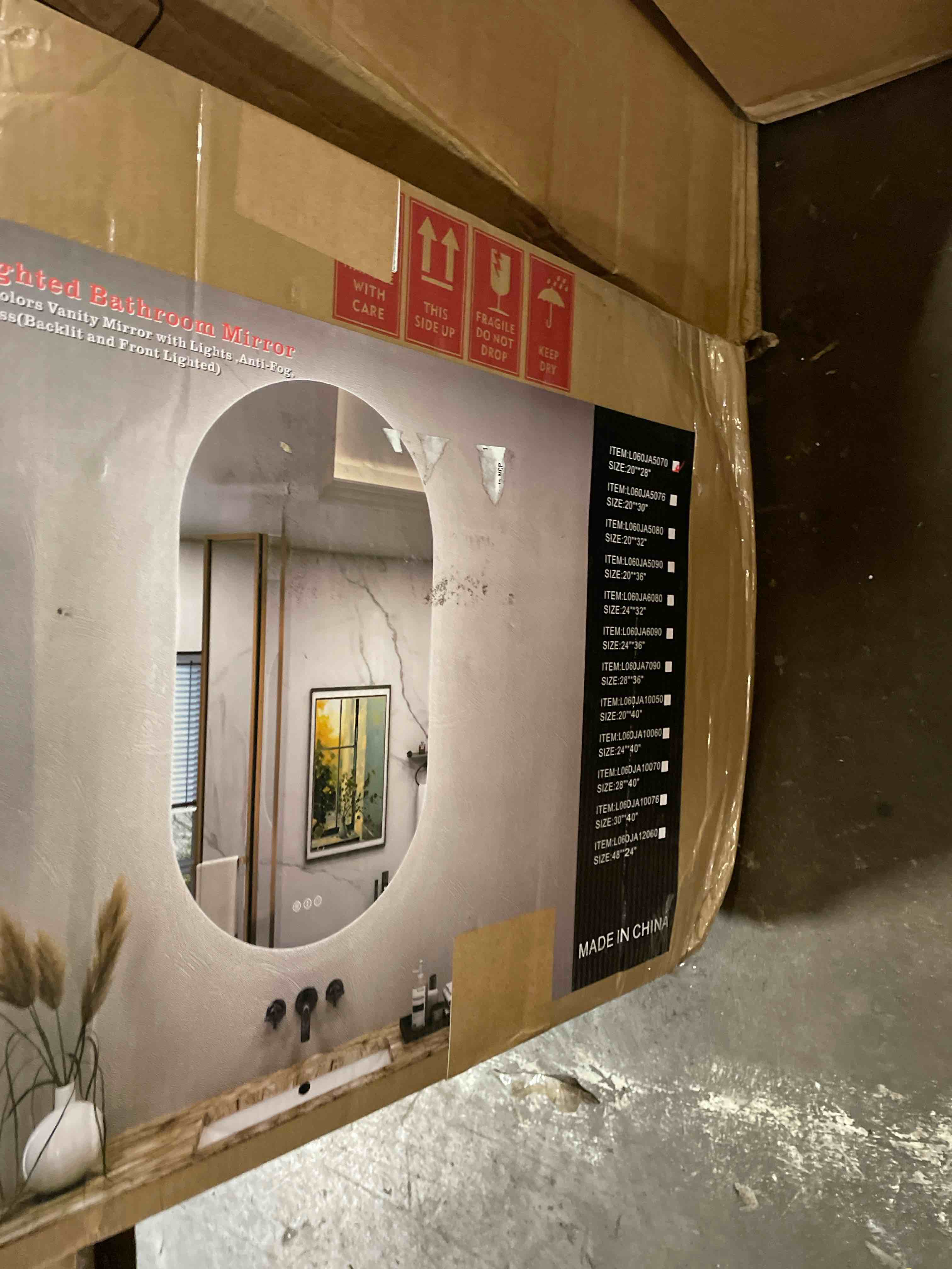 Condition photo showing New/Like New for tetote 20 x 28 oval led mirror for bathroom 3 color white/warm/natrual backlit dimmable,anti fog,vanity mirror with lights for makeup wall mounted lighted modern mirror