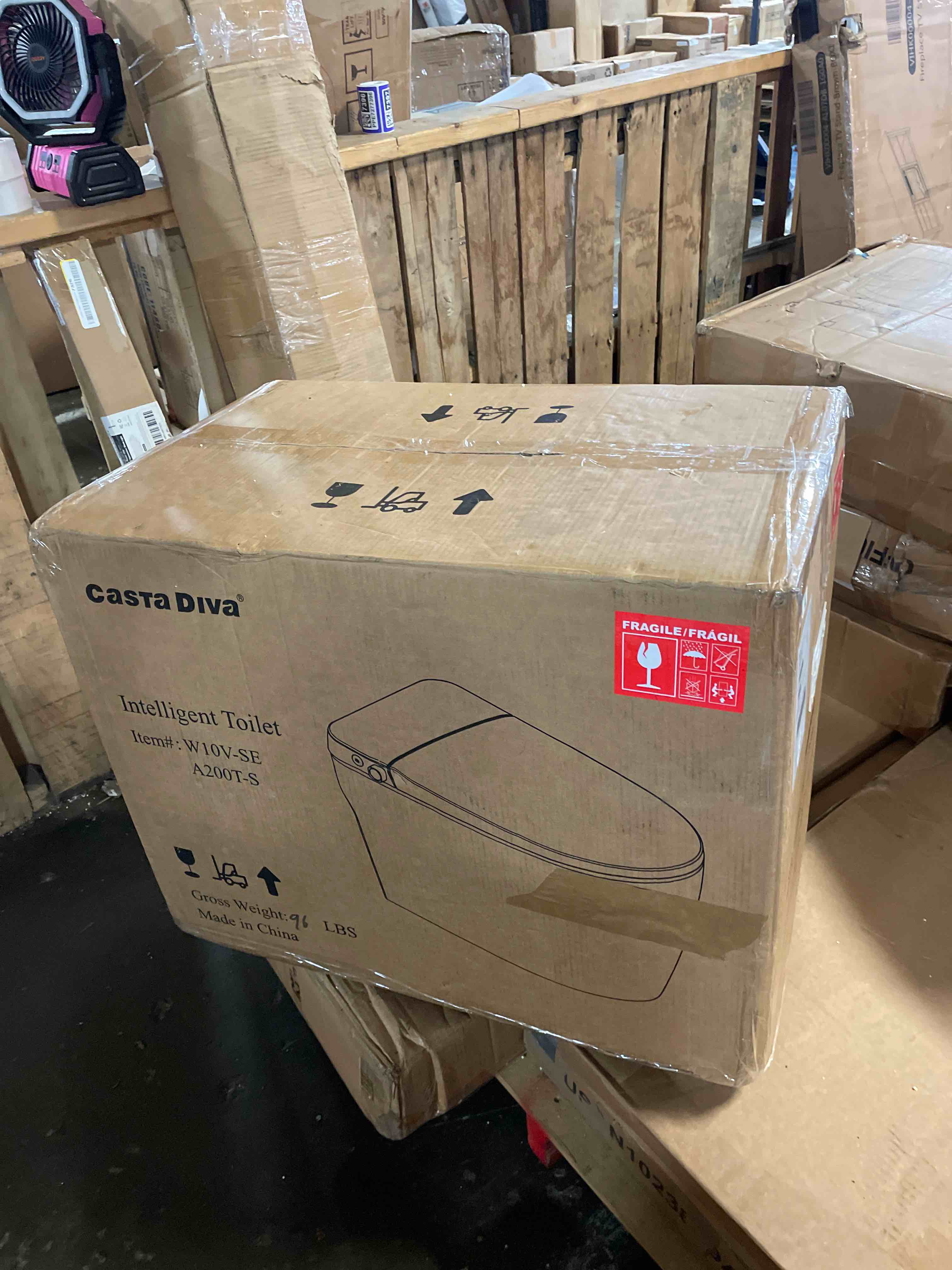 Condition photo showing New/Like New for casta diva cd-w10v non-electric elongated smart bidet toilet, built-in air pressure-assisted system for power flush,footkick flush,soft open and close, 1.0gpf
