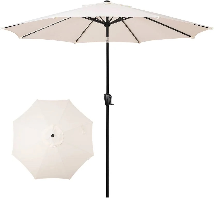 sun-ray 9 ft. round 8- rib steel market patio