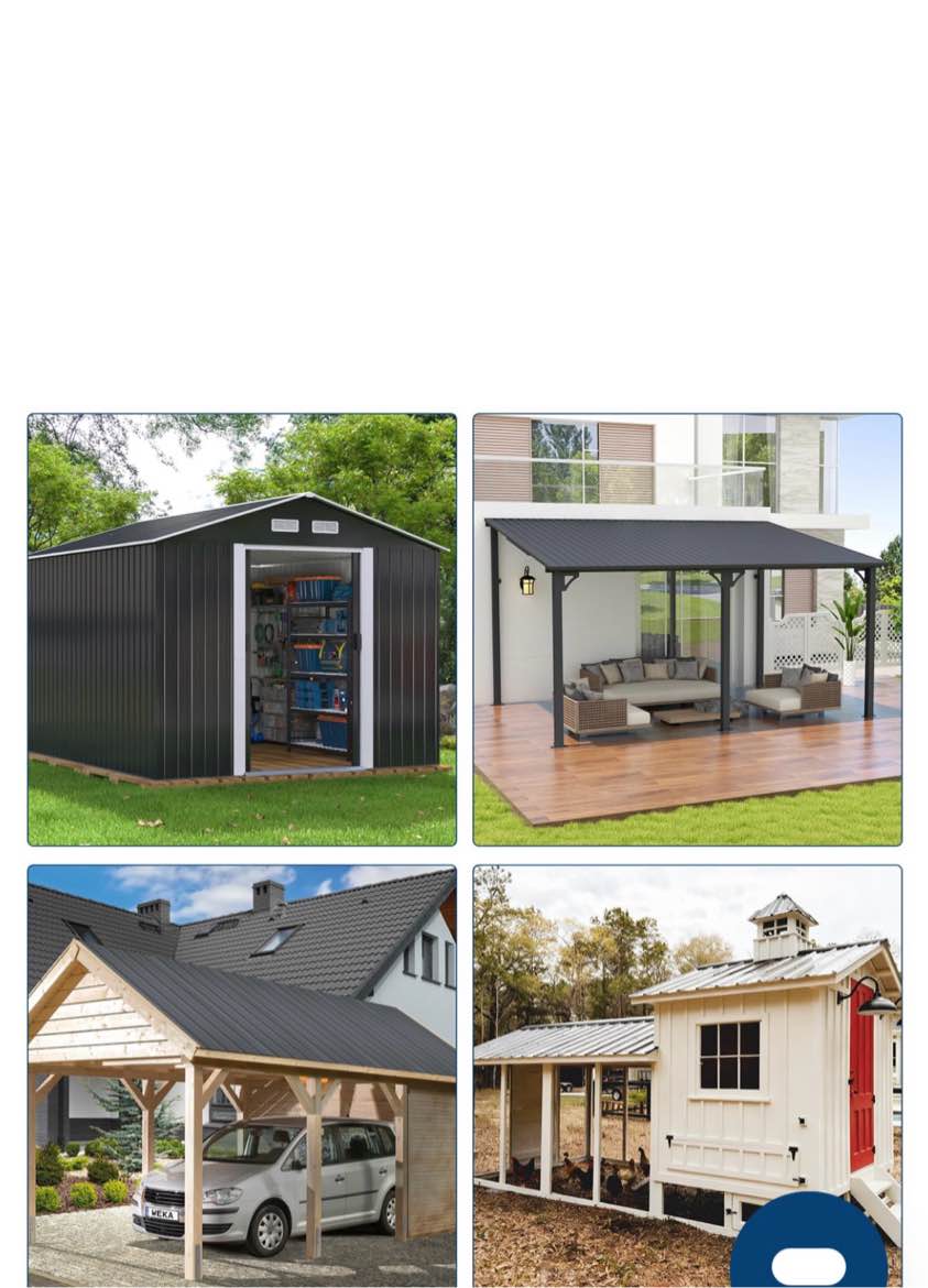 garvee corrugated metal roofing panels 20-pack, 6.1ft heavy-duty galvanized steel roof sheets