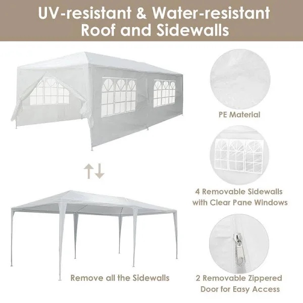 Condition photo showing New/Like New for 10' x 20' 6 sidewalls canopy tent with carry bag