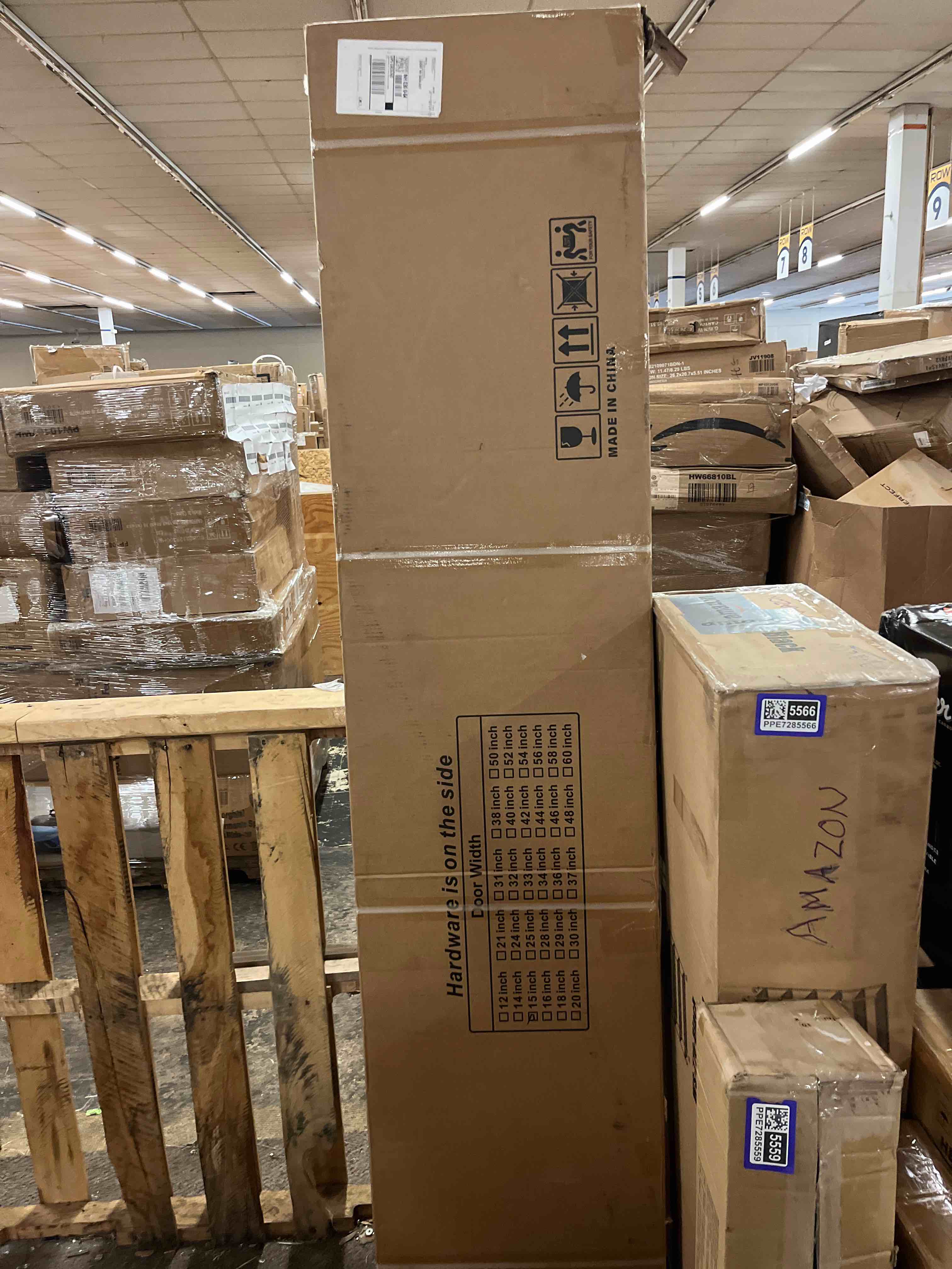 Condition photo showing New/Like New for smartstandard 12 feet heavy duty sliding barn hardware kit, 4ft - 18ft, black, smoothly and quietly, simple and easy to install, fit 72" wide door panel (industrial bigwheel hangers)