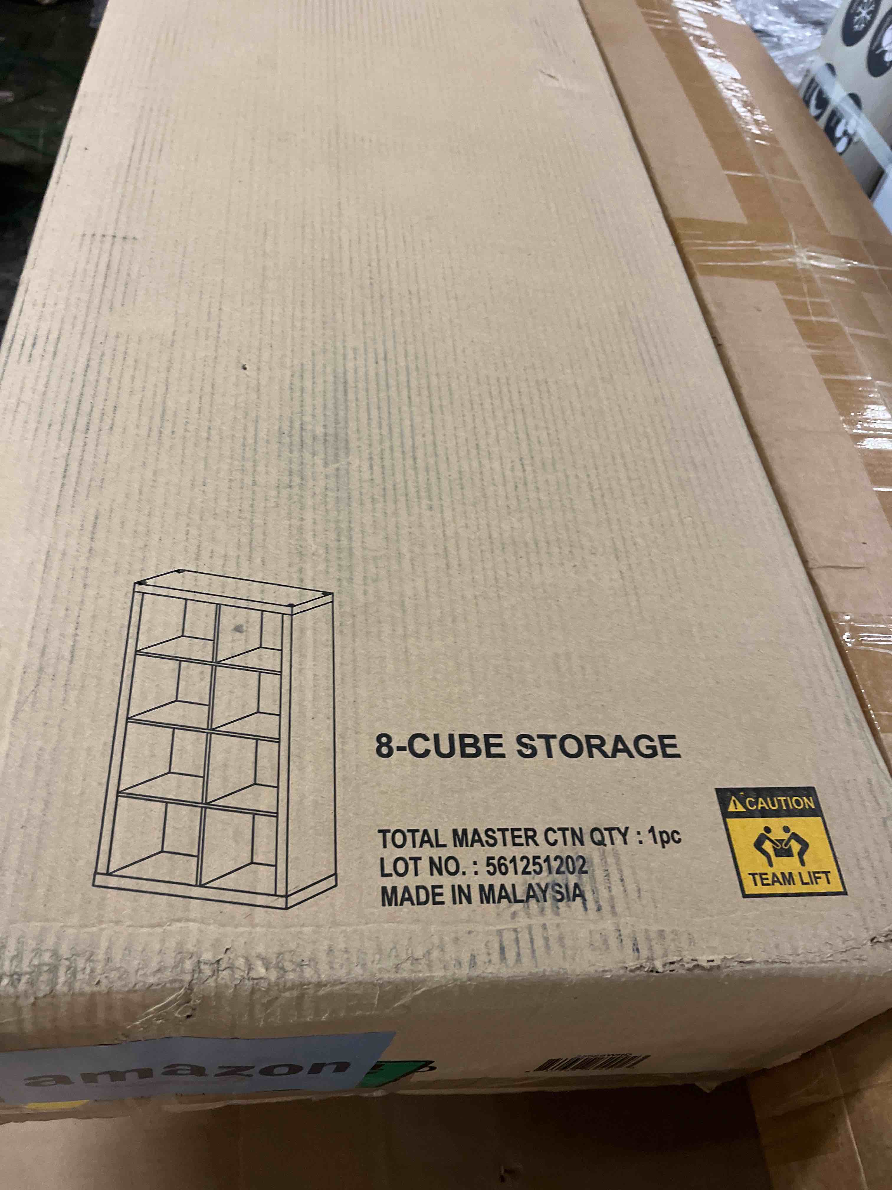 Condition photo showing New/Like New for cubicle 57.5 in. tall white wood 8-shelf bookcase