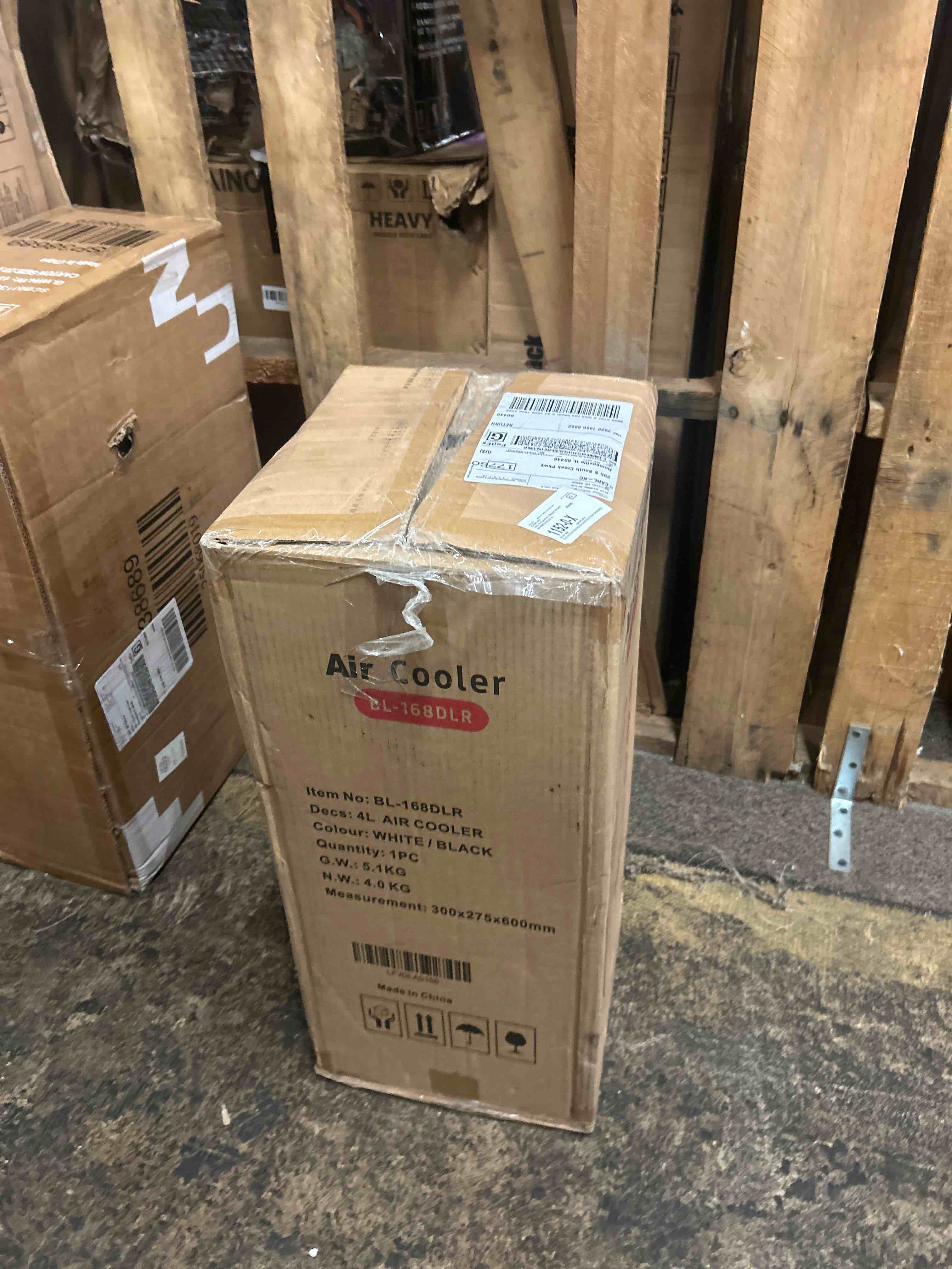 Condition photo showing New/Like New for urbnliving white 57 x 27 x 25 cm small portable air cooler unit system with 3 power settings, remote control & wheels - functions as fan, air cooler & humidifier