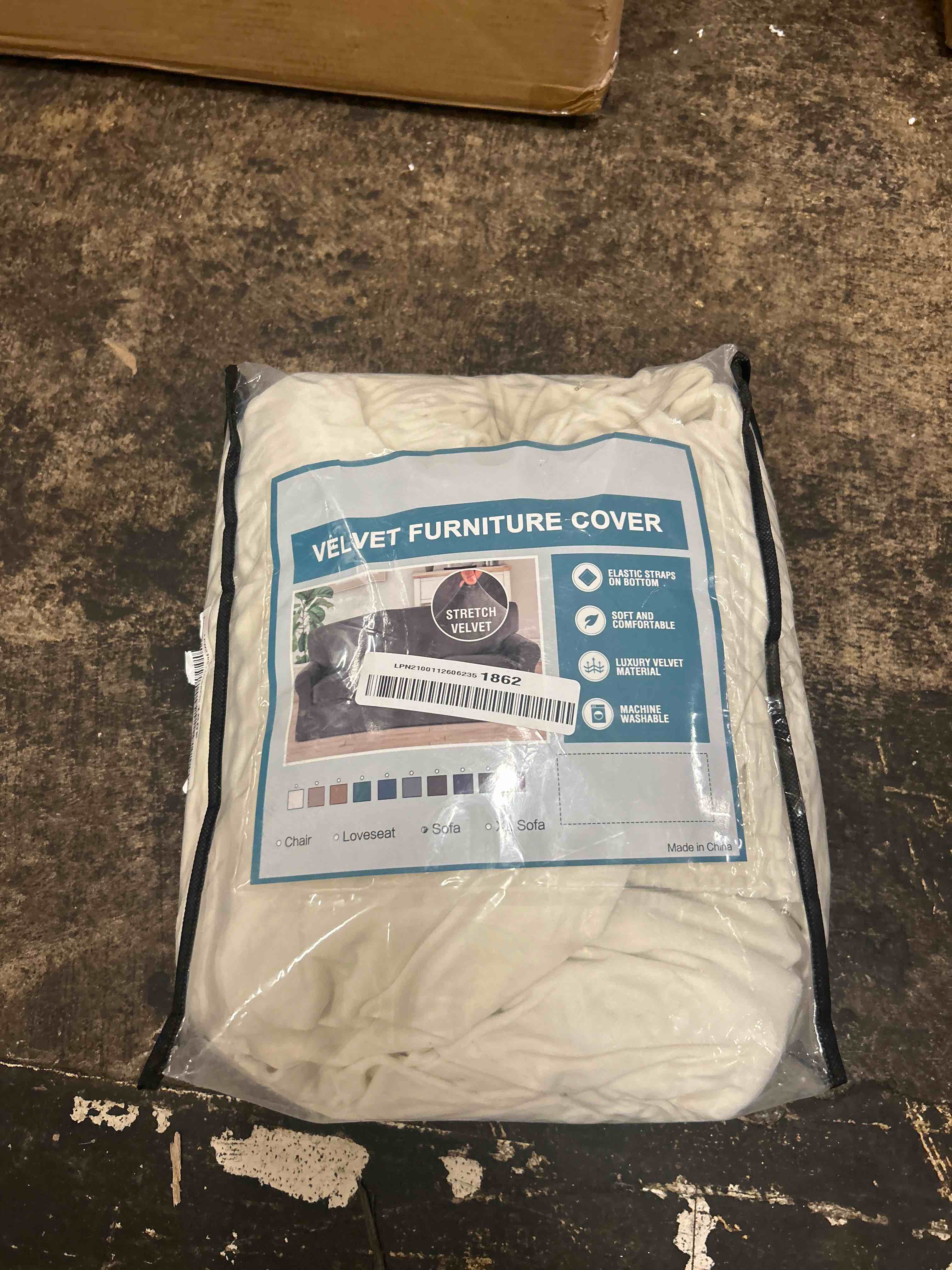 Condition photo showing New/Like New for h.versailtex modern velvet plush 4 piece high stretch sofa slipcover sofa cover furniture protector form fit thick velvet sofa cover for 3 cushion couch width up to 90 inch (sofa, cream)