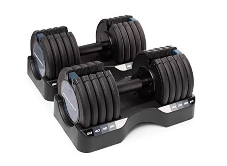 ProForm 50 lb. Select-a-Weight Dumbbell Pair, Black. Dumbbells are functional and in great condition. 