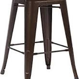 New 24IN Bronze Metal Frame Tolix Style Bar Stools Chair, Set of 4