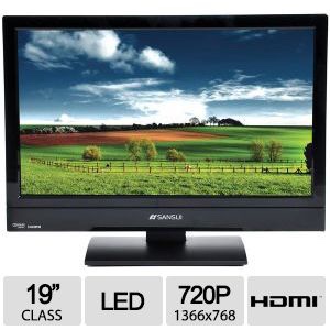 Sansui 19 inch LED HDTV/DVD Combo - 16:9, HDMI, Dolby Digital, Backlight Control, Remote Control, Black - SLEDVD197