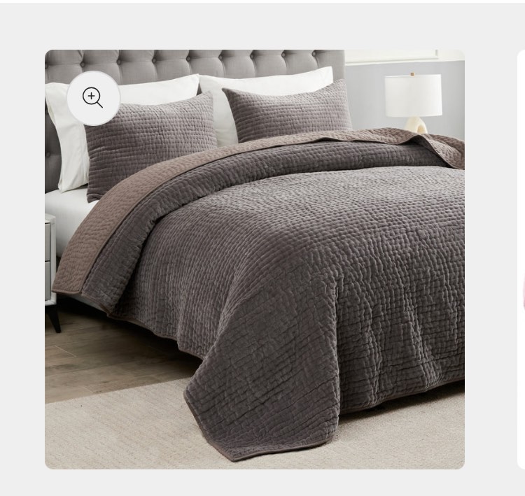 melange home hand stuffed velvet quilt set 