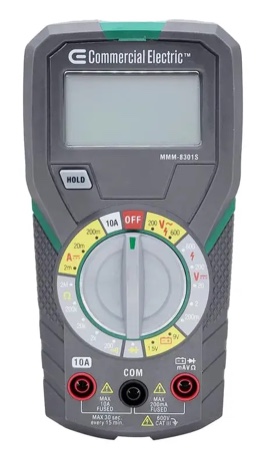 Commercial Electric Manual-Ranging Digital Multimeter (600v)