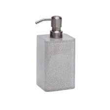 Suanti Bathroom Soap Dispenser Suanti 14.5 Oz/430ML Silver Glitter with Rust Proof Stainless Steel Pump,Refillable Liquid Square Dish Soap Dispenser for Kitchen Sink and Bathroom Accessories