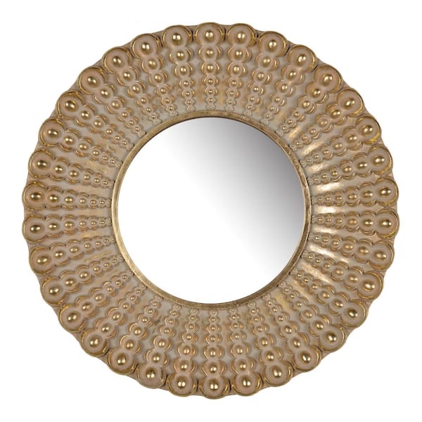 Aubrey 19 in. Gold Round Mirror