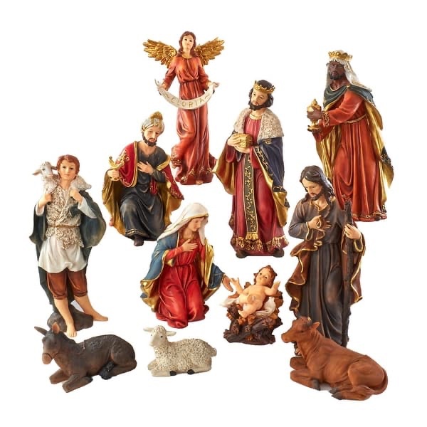 Kurt Adler 18-Inch Nativity Table Piece 11 PC Set - N/A