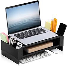 FITUEYES Computer Monitor Riser Stand Double-Layer Storage Bracket Desktop Laptop PC Stand DT244001WP