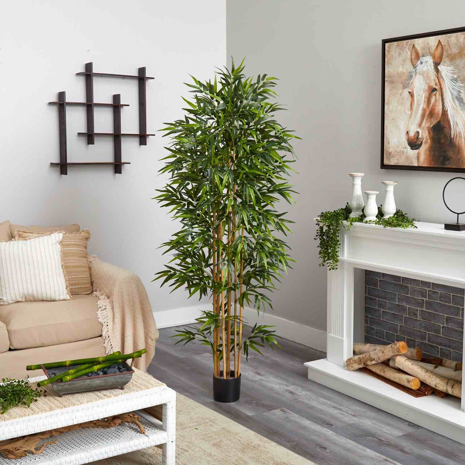 Nearly Natural 75 inch Bamboo Silk Tree 