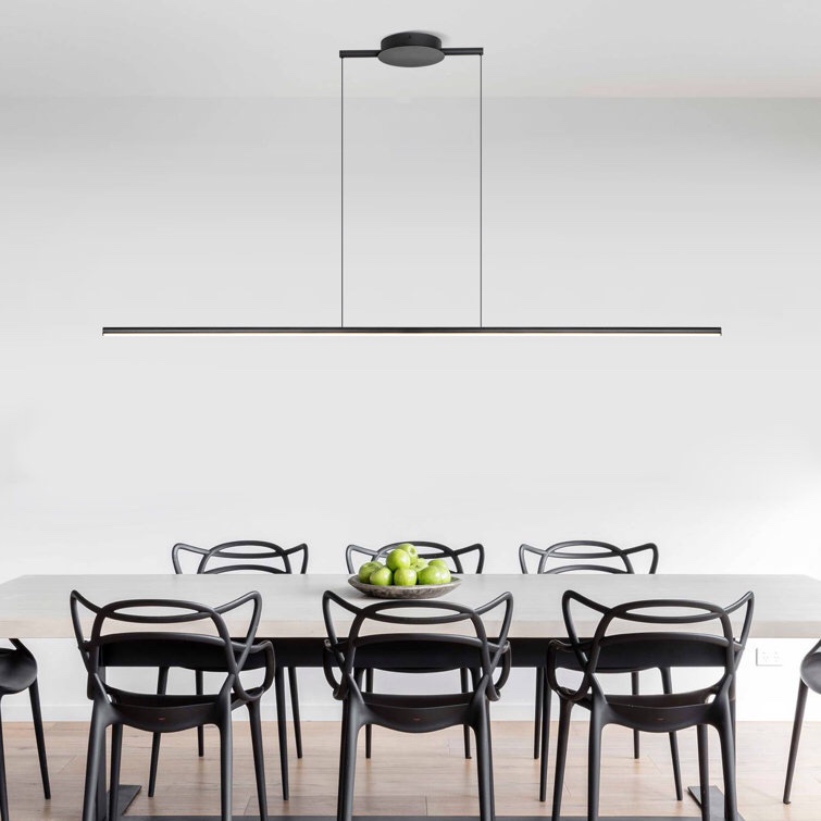 Black Neculina 1 - Light Kitchen Island Modern Linear LED Pendant