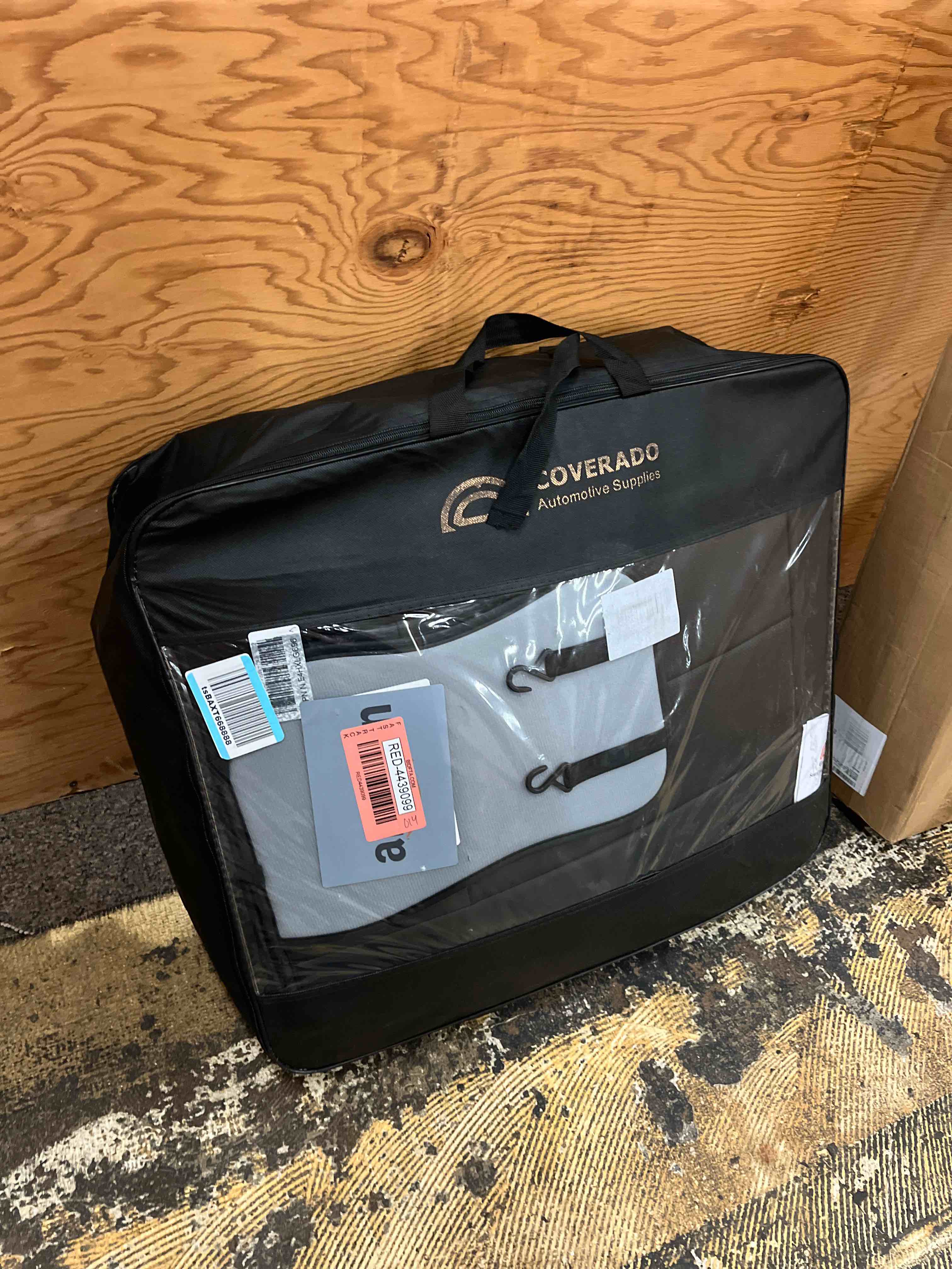 Coverado Seat Covers Full Set, Black Gray Memory Foam Soft Ventilated Car Seat Covers for Relief Butt Pain Sciatica Pain Hip Pain Driving Back Support, Car Cushion for Heated/Cooled Seats 5 Pieces