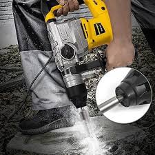 Monkey King Bar-SDS Max 120V 1500W 4200BPM Electric Rotary Hammer Drill for Concrete with UVP User Vibration Protection- Includes SDS Max Demolition Kit, Flat and Point Chisels with Case
