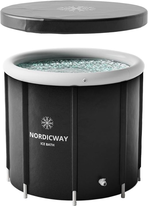 Ice Bath - Large Cold Plunge Tub - 4 Insulating Layers - Portable Outdoor Ice Tub - Durable and Leak-Proof - Ice Hood Included