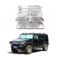 Car Windshield Sun Shade Full Cover Set, Car Windshield Visor Cover,Car Window Foldable Sun Shade UV Protect,Car Window Film Fit for Hummer (Fit for Hummer H3 2005-2009)