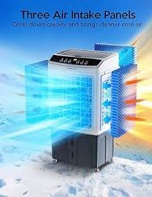 VAGKRI Evaporative Air Cooler, 2200CFM Swamp Cooler, 120°Oscillation Air Cooler with Remote Control, 24H Timer, 3 Modes & Wind Speeds for Outdoor Indoor Use, 9.2Gallon