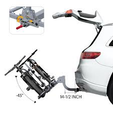 WILDROAD E-Bike Hitch Rack for Car, Quick Release Handle Wobble Free Smart Tilting Bike Rack, Foldable 2-Bike Rack for Standard, Fat Tire and E-Bike, 2-Bike 180 lbs Capacity, Fits 2-inch Receiver