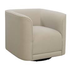 Cordoba 33" W Polyester Swivel Barrel Chair Beige