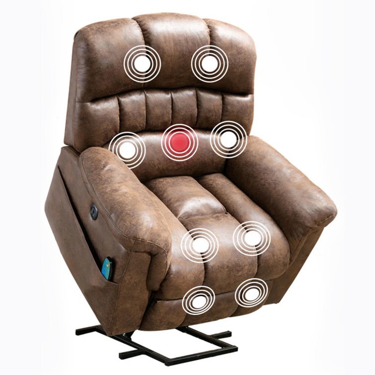 41.3" Wide Extra Large Microfiber Power Reclining Heated Massage Chair