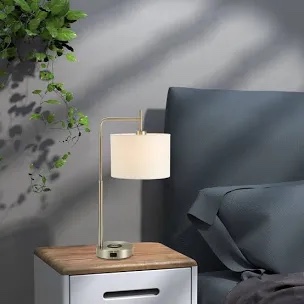 Nextop 25 Inch Touch Table Lamp W/ Wireless Charger and USB-C  USB Charging Ports