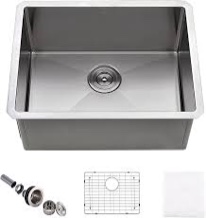 APPASO 23-Inch Single Bowl Kitchen Sink Undermount, 16-Gauge Stainless Steel 10-Inch Deep Utility Sink, Handmade Small Bar Sink, Undermount Kitchen Sink 23 inch, HS2318