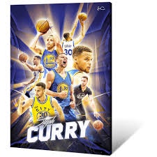 OAOPIC Steph Curry Posters for Walls Golden State Warriors Poster Sports Basketball Superstar Canvas Wall Art Inspirational Decor Print Painting Bedroom Livingroom Dorm 24x36 Inch Framed