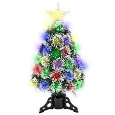 GEX Upgrade Christmas Tree Prelit 2ft Mini Small Tabletop with Multi-Color Lights Artificial Dark Green with White Edge Pine Tree with Stand (Green, 2ft)