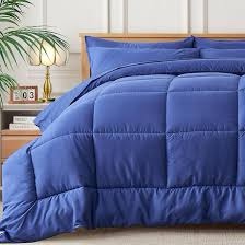 Newspin King Size Comforter Set Navy Blue 