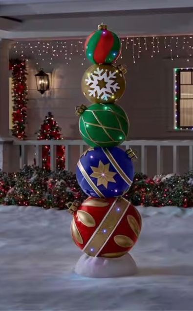 Home Accents 7.5 ft. LED Ornament Stack