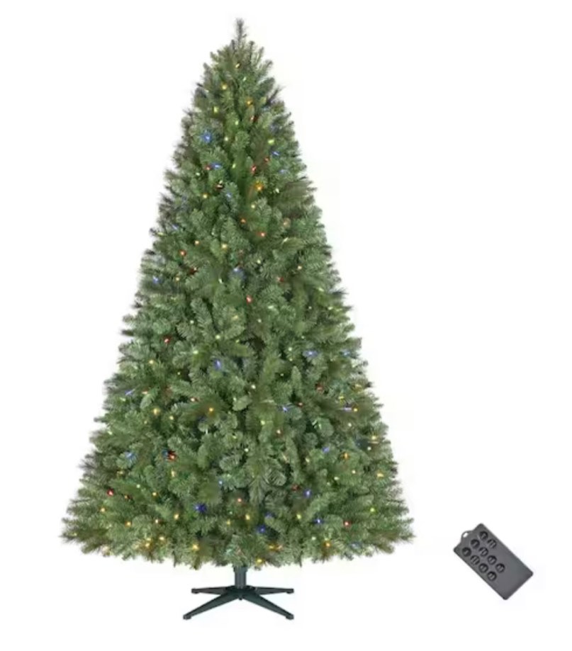 Home Accents 7.5 ft. Pre-Lit LED Wesley Pine Artificial Christmas Tree with 550 Color Changing Mini Lights
