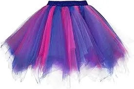 Tulle Skirts for Women High Low 50s Vintage Colorful Tutu Petticoat Ballet Bubble Dance Skirt for Cosplay Party