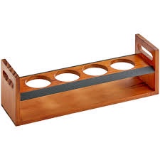 Acopa Walnut Finish Drop-In Flight Carrier with Handles and Write-On 