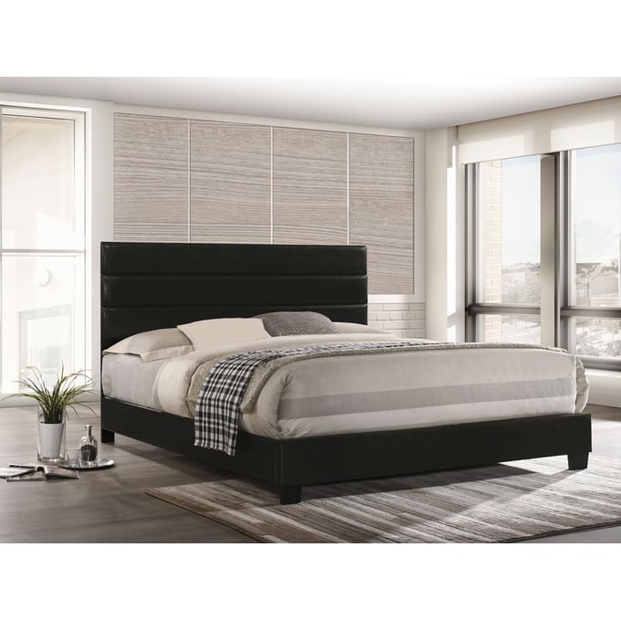 Bella Esprit Alba Black King Upholstered Bed