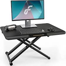 Fenge SD255004MB Standing Desk, Lifting Table, Height Adjustment, PC Desk, Small, Portable, For Both Sitting and Standing, Folding Stepless Standing Standing Office Work Table, Width 25.6 inches (650 mm)