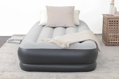 SleepLux Durable Inflatable Air Mattress with Built-in Pump  Pillow and USB Charger Twin 15