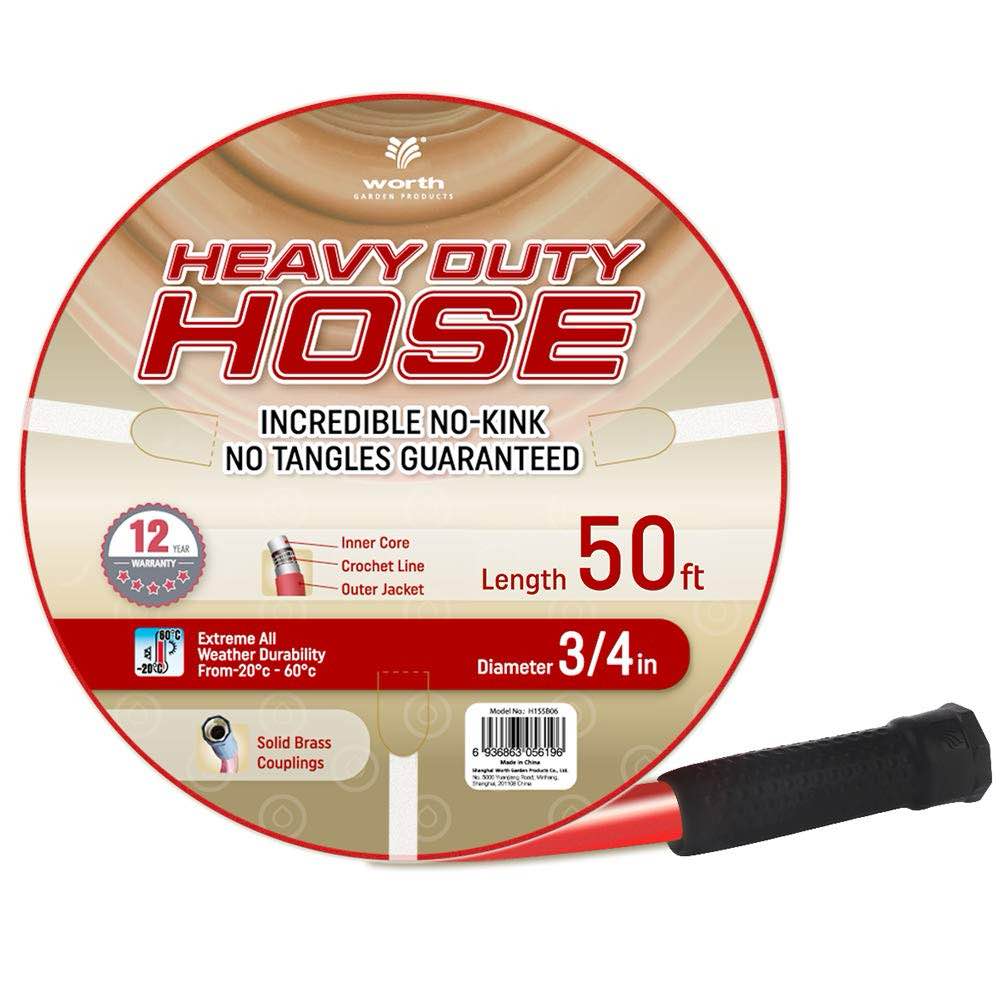 Solution4Patio Homes Garden Hose Red Kink Free 3/4 in. x 50 ft