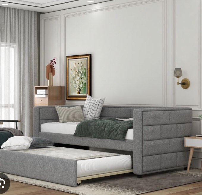Daybed with Trundle gray ONLY one box of two 