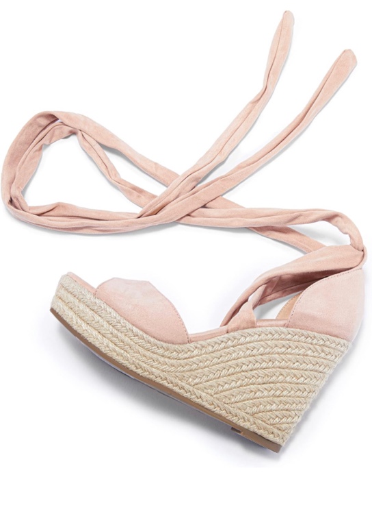 8.5 Huiyuzhi Womens Lace Up Platform Wedge Espadrille Sandals Open Toe Cross Slingback Summer Shoes