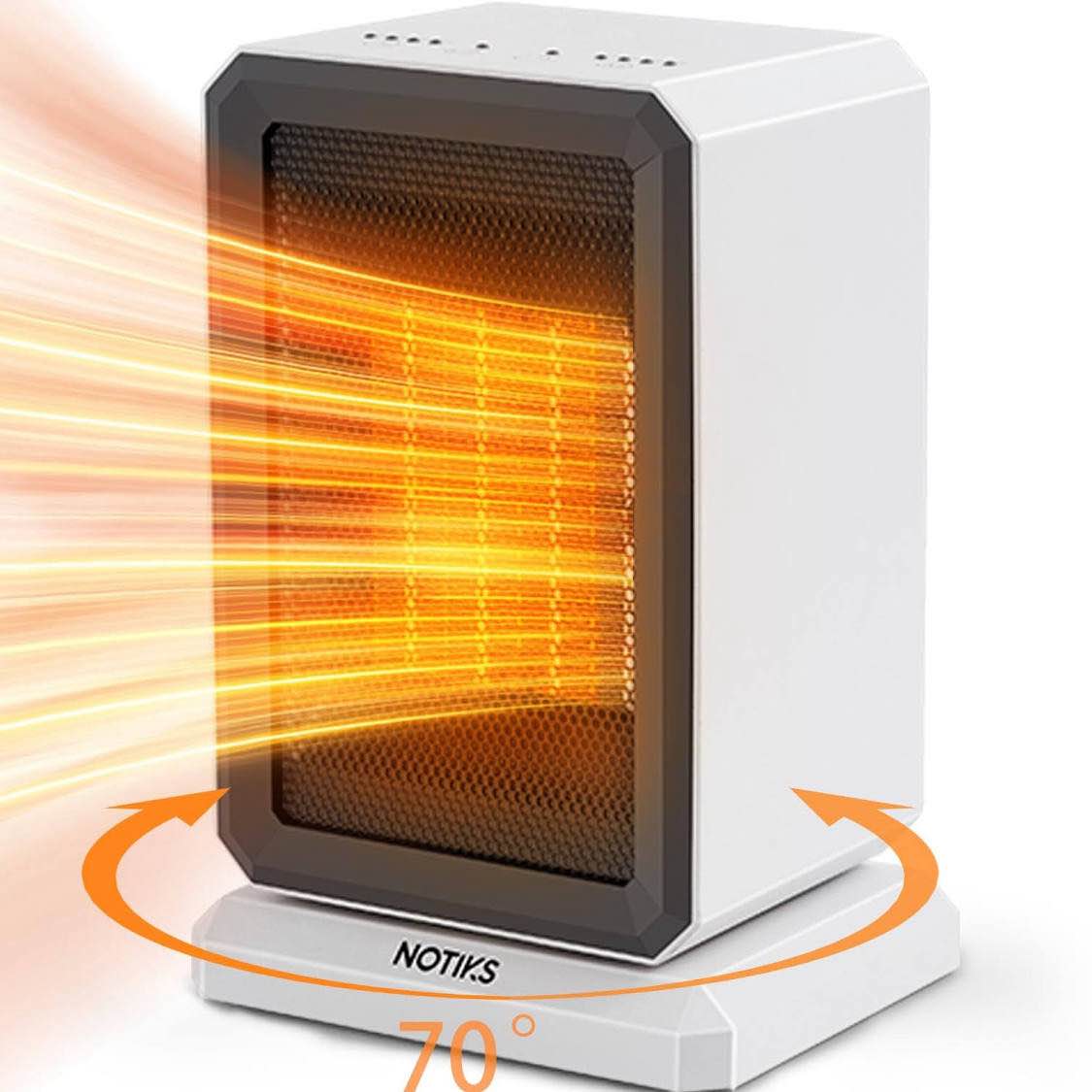 Smart Heater,1500W Electric Heaters Indoor Portable with 90° Oscillation and Thermostat,Remote,1-12h Timer,PTC Fast Heating Ceramic Room Small Heater for Bedroom,Office and Indoor Use (White)