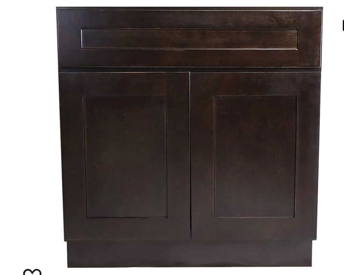 24 x 36" smart cabinetry stirling coffee vanity cabinet 1 drawer SB36B