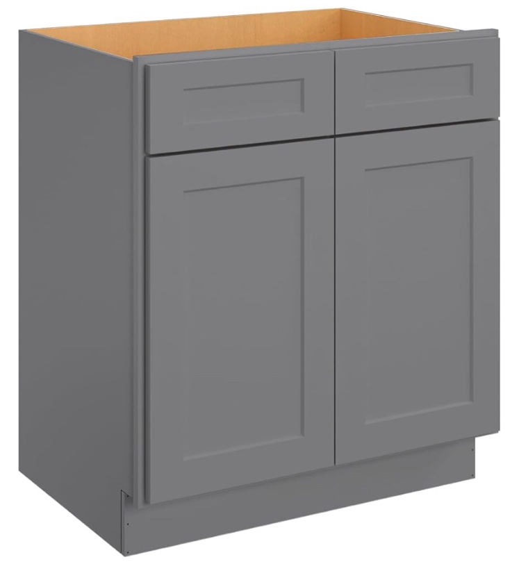 30 x 35" master woodcraft ROMA SQ HO DOVE GREY vanity cabinet 