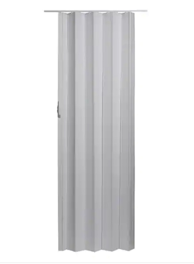 VIA 36 x 96" white vinyl accordion door with hardware