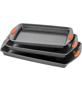Rachael Ray Bakeware Nonstick Cookie Pan Set, 3-Piece