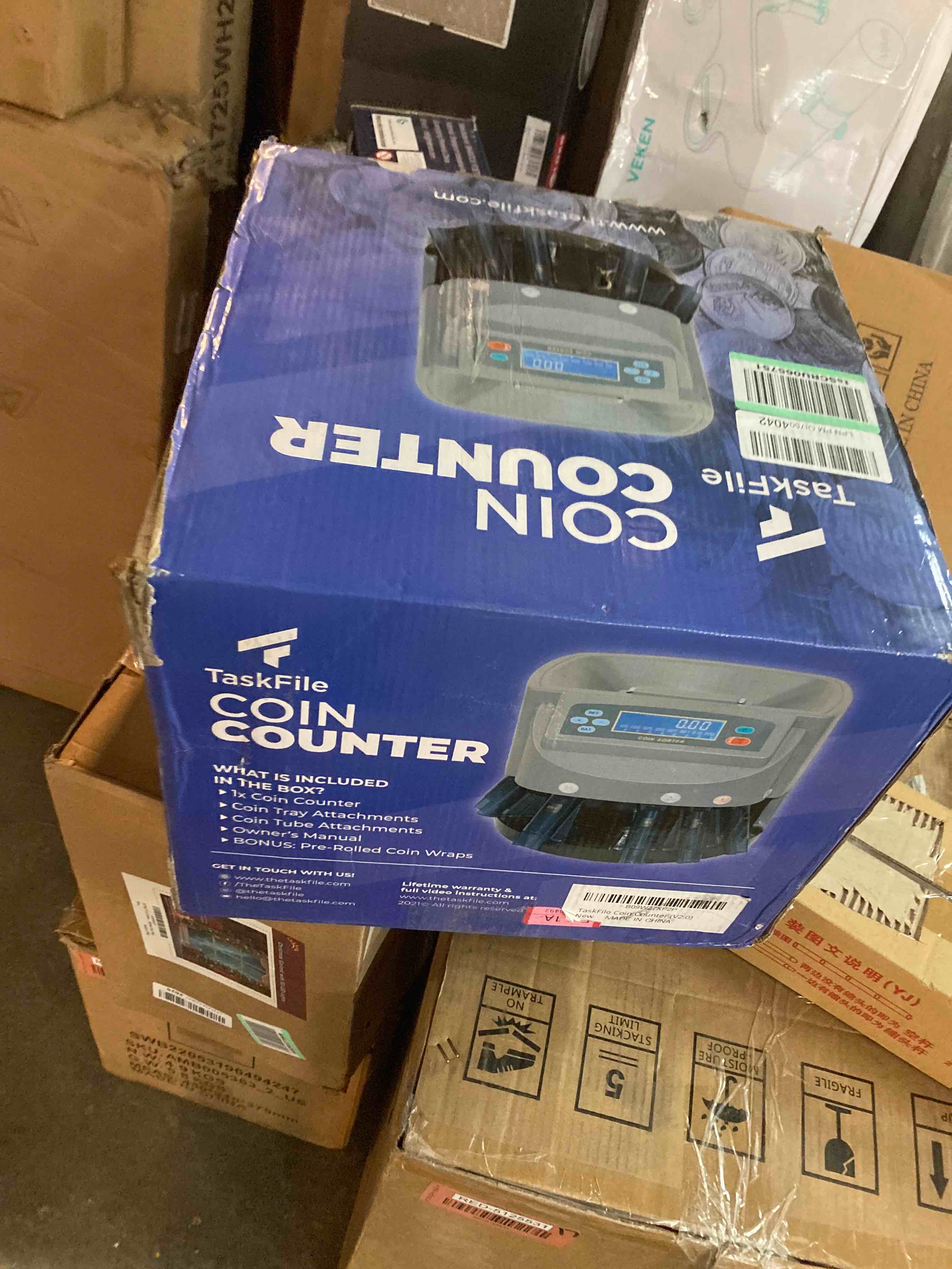 TaskFile Coin Sorter Change Roller Machine V2.0 Coin Counter Machine